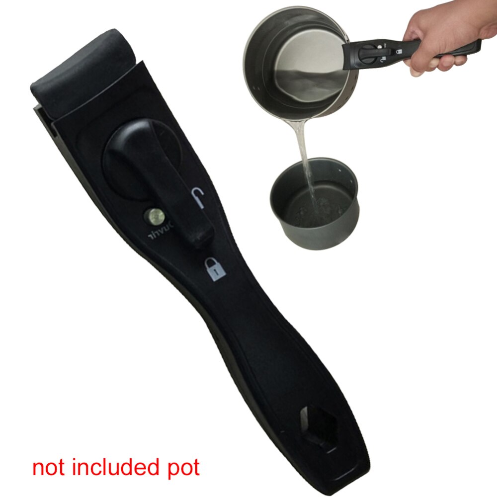Mango de sartén Universal desmontable, mango de sartén con Clip Woks, reemplazo negro