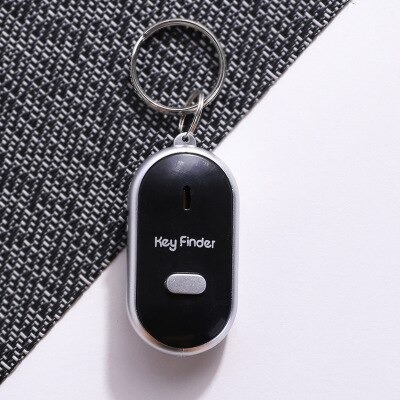 Fløjte alarm blinkende anti-tabt lys nøgle finder find lokation sport nøglering bip lyd farverig tilgængelig: Sort