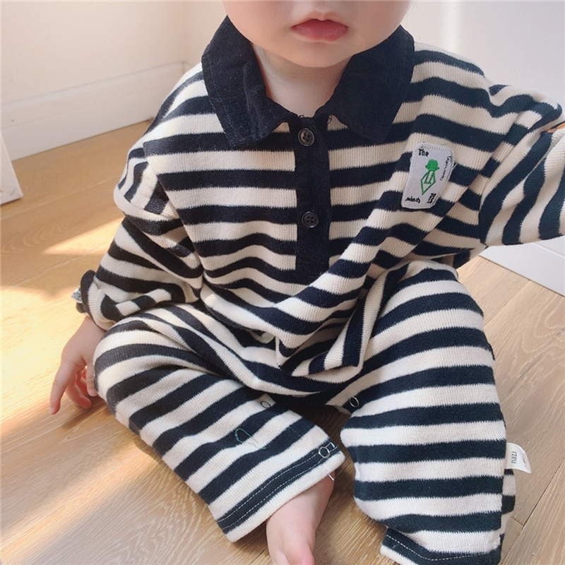 MILANCEL baby romper classical striped baby boys rompers loose style Koran baby jumpsuit