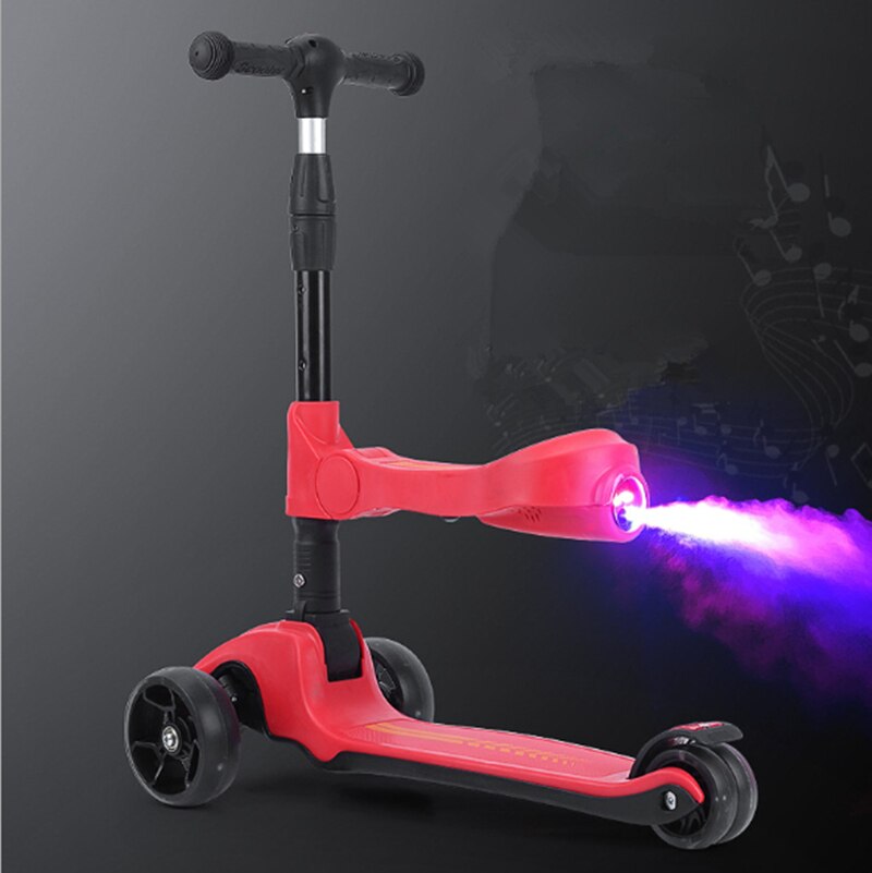 Hoverboard E Skate Elettrici per I Bambini Musica Spray 3 Ruota T-bar Regolabile Equitazione Calcio Hoverboard E Skate Elettrici Pieghevole di Musica di Bluetooth LED DELL'UNITÀ di elaborazione Lampeggiante