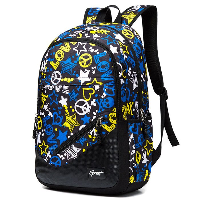 Print Schooltassen Waterdichte Grote Rugzak Voor Tiener Bagpack Hoge School Rugzakken Voor Jongens Meisjes Student Mochila Reistas: skull yellow