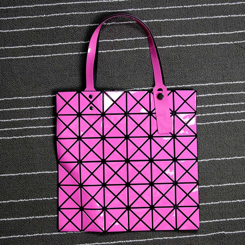 Bags Women Folding Totes Crossbody Bag Ladies Handbags Female Luminous Geometric Pattern Shoulder Messenger Purses: Hot Pink