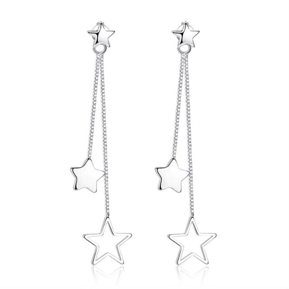 NEHZY 925 sterling silver Jewelry Woman Earrings Retro Pentagram Long Tassel Hanging Earrings