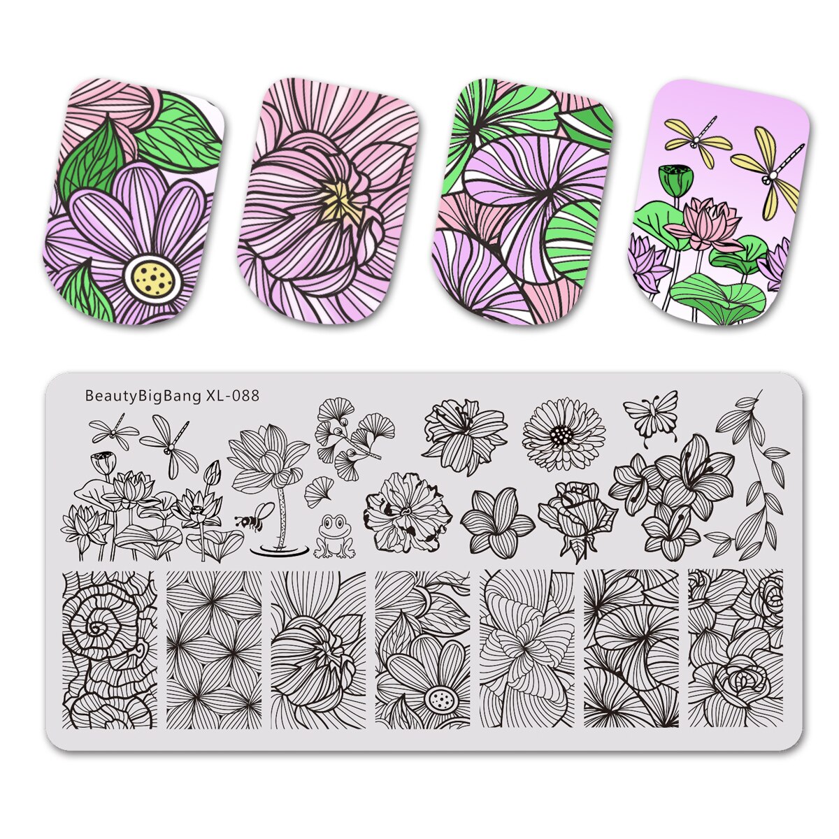 BeautyBigbang Nail Stamping Plates Cute Swan Cat Lips Heart Sweet Pattern Nail Art Stamps Template XL-104: 88