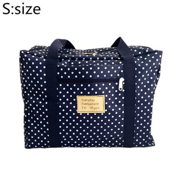 Riverdale marka wodoodporna nylonowa torba na ubrania walizka bagaż Unisex Duffle torba o dużej pojemności kobiety składane torebki Trave Bag: Blue polka dot S