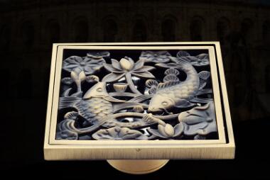 Golvbrunnar antik mässing dusch golvbrunn badrum deodorant euro fyrkantig golvavlopp sil täcka galler avfall  pf92807: B