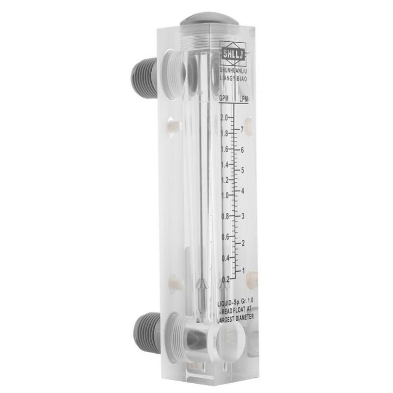Paneltype glas væske flowmåler vand flow måler 0.2-2 gpm /1-7 lpm