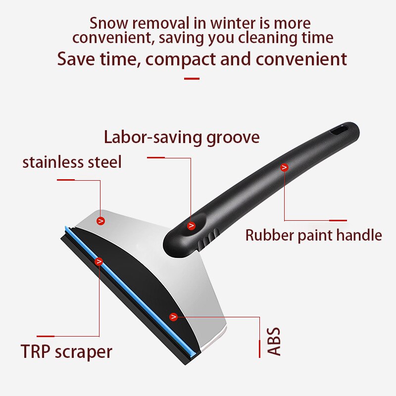 Car Portable Multifunctional Stainless Steel Ice Snow Shovel Anti-ski Shovel Window Snow Clear Auto Scraper Snow Remover Shovel