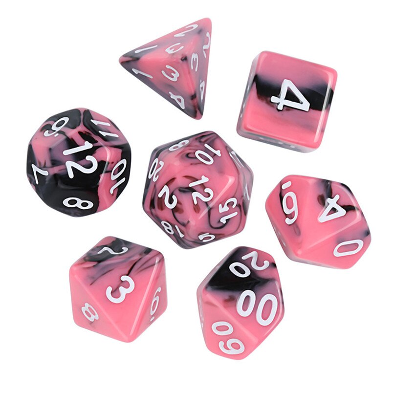 7 stks/set hars Dices D4-D20 Multi Zijdige Acryl Dobbelstenen Voor Game Polyhedral Zijdige Acryl Dices & 4A28