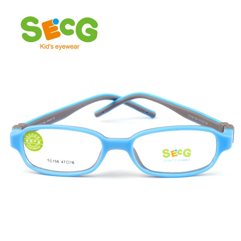 SECG-gafas cuadradas desmontables para niños, Marco para gafas de niños, flexibles, de silicona sólida, para estudiantes, lentes ópticas: C32