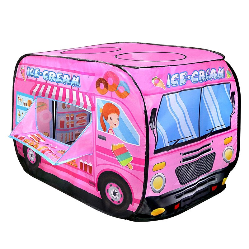 Zabawkowy domek robić zabawy namiot wóz strażacki autobus policyjny składany Muzyka pop w górę zabawka teatr zabawka dla dzieci namiot lody Model przeciwpożarowy dom: C