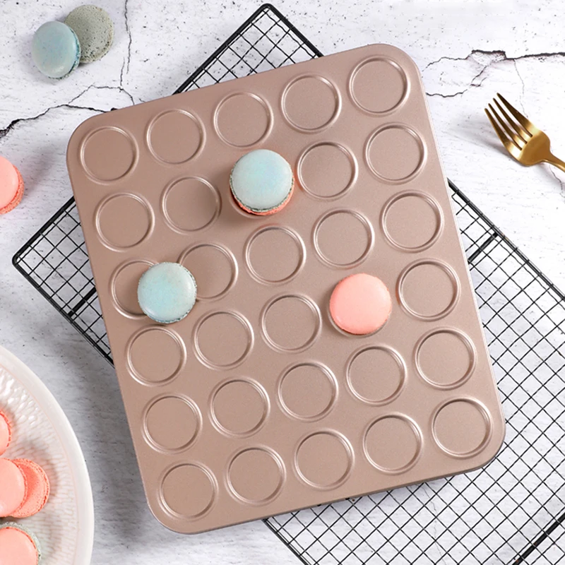 Kulstofstål bageplade 35/53 huller macarons madlavning bagemåtte bageplade non stick bageplader ovn bageware bageplade