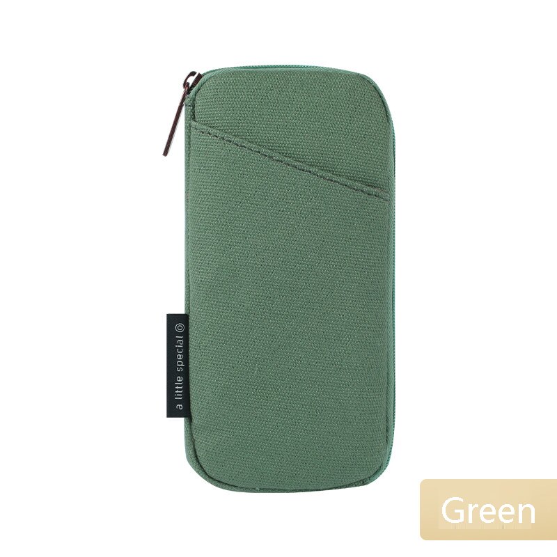 Kokuyo-caja de papelería de lona magnética de doble cara, estuche de bolígrafos con Clip de la serie Pure de un metro, Japón: Green