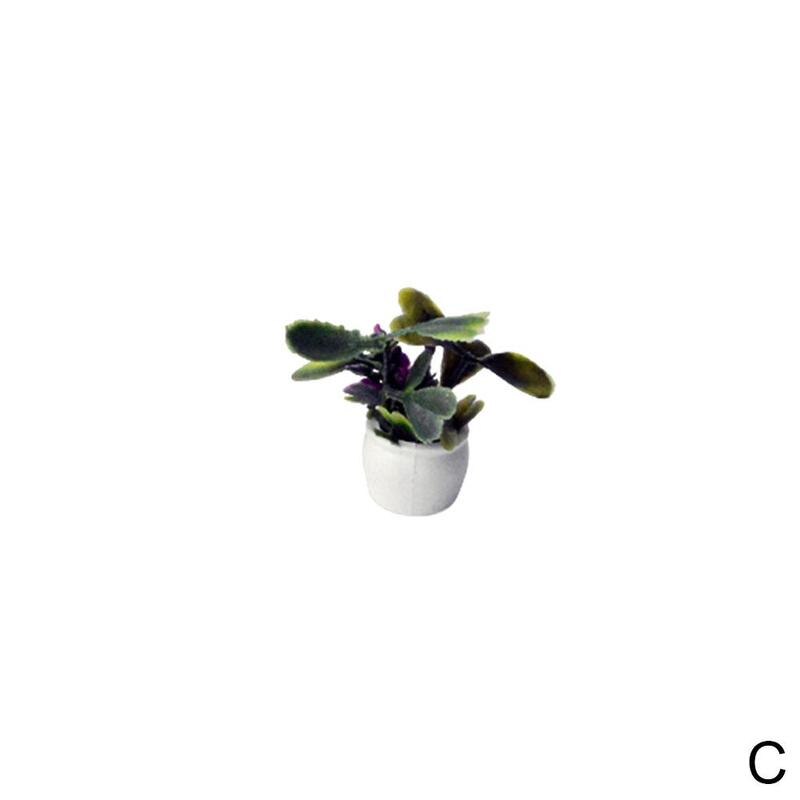Mini potteblomster og planter modellfremstilling diy håndlaget konstruksjonssand bordmateriale 3-5cm: C