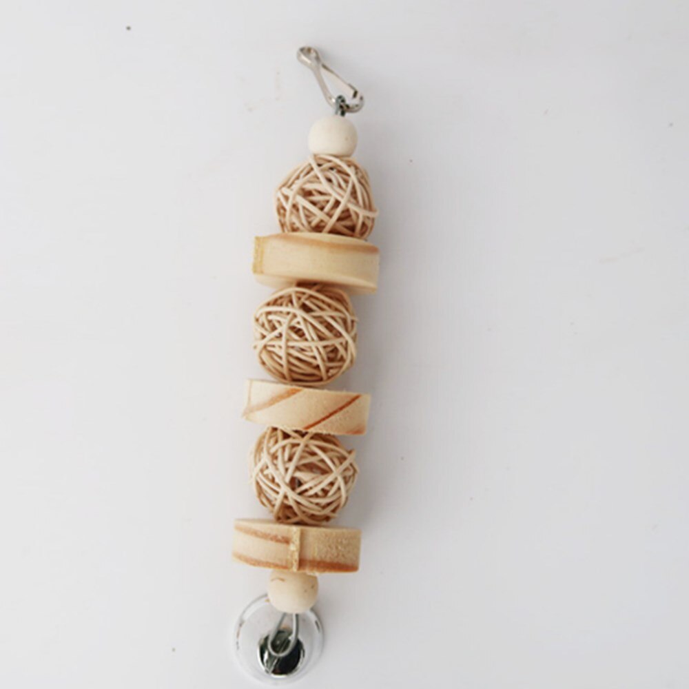 Parrot supplies bird toys wooden chewing toys sepak takraw toys bird molar toys: primary color