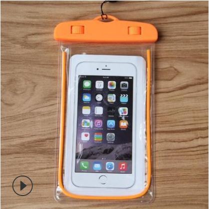 Lokal lager utomhus vattentät påse simning strand torrväska fodral fodral hållare för mobiltelefon: Orange