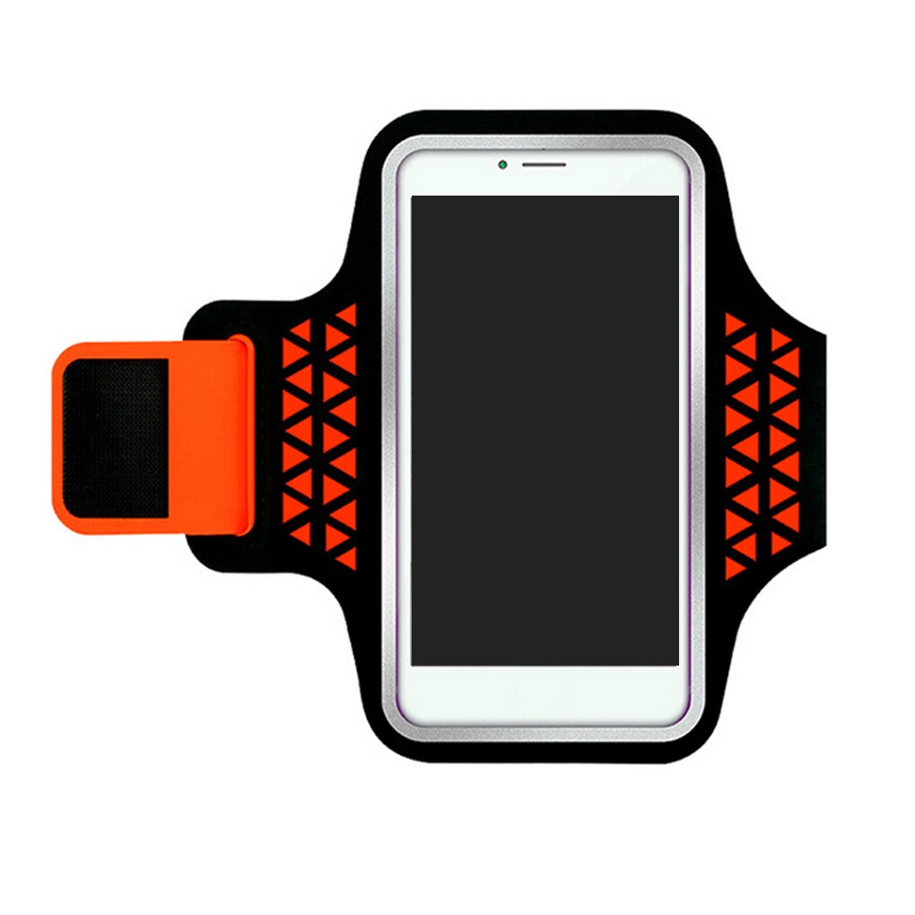 Elenxs braçadeira de armazenamento do telefone correndo esportes pacote de pulso ao ar livre jogging bolsos caminhadas ciclismo saco leve: Orange 5.2 inch