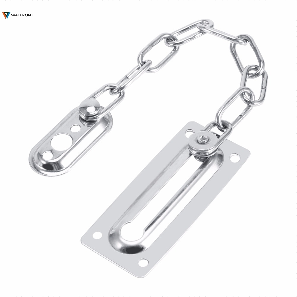 Sliding Door Lock Chrome Door Lock Chain Bolt Safety Chain Hotel Office Security Chain Gate Cabinet Latches Decorative Hardware