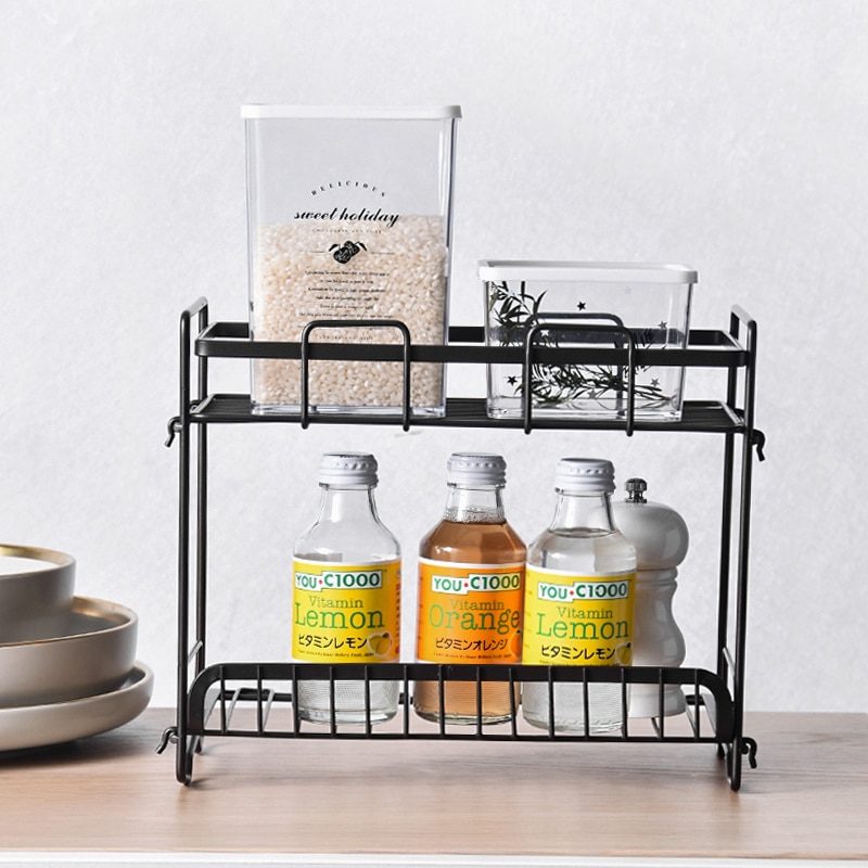 Punch-free household goods storage rack home condiment seasoning storage rack kitchen rack floor multi-layer WF1021225