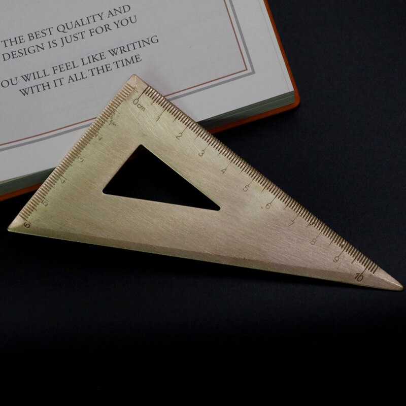 Triangular plate brass ruler semicircular instrume... – Grandado