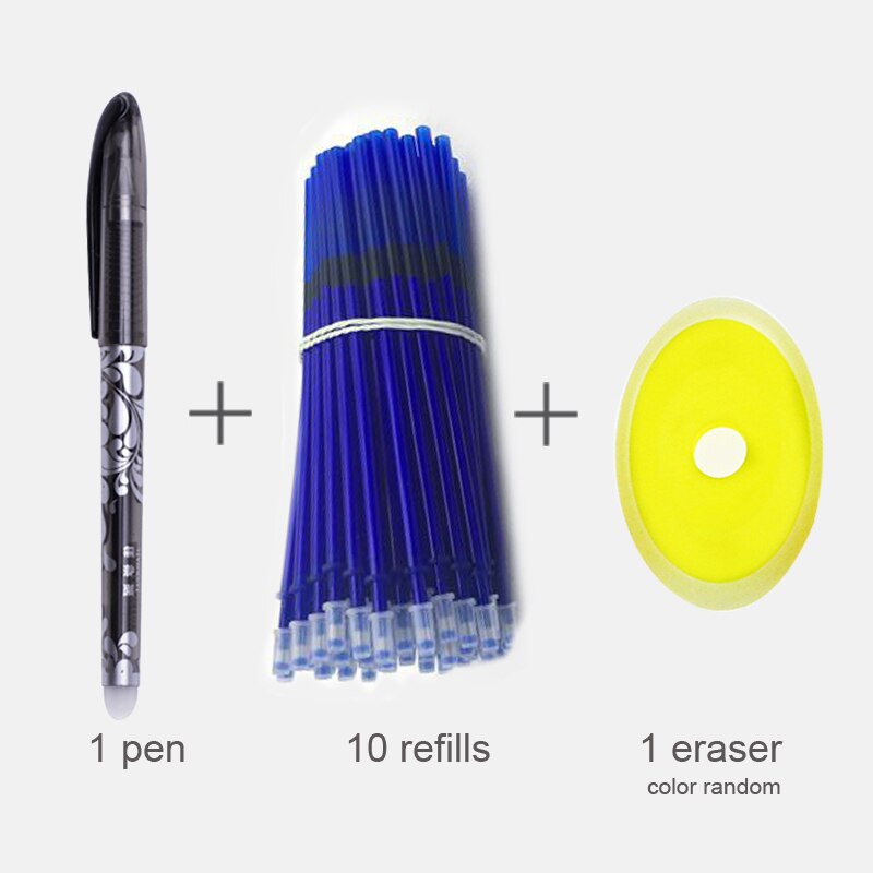 Erasable Pen 0.5 Mm Blue Black Color Ink Writing Gel Pens Washable Handle For School Office Stationery Supplies: 7