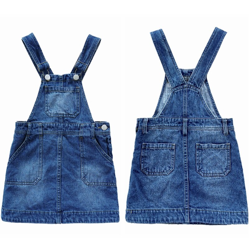 Chumhey sundress babypiger seler nederdele sommer overalls børnestropper denim smækkjole småbørnsshorts tøj bebe tøj: No3 / 4t