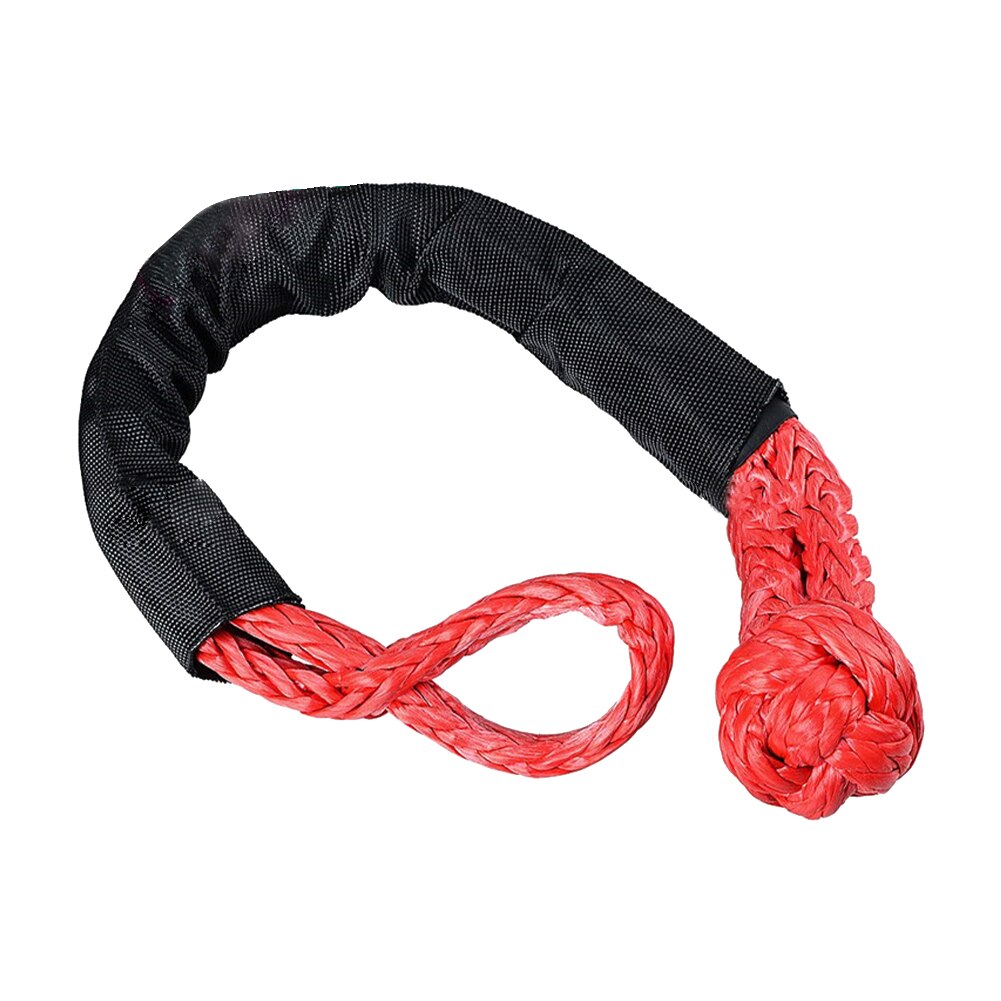 2pcs Off Road Towing ATV Winch Synthetic Portable Car Broke Down Strap Accessories UTV Soft Shackle Rope With Protective Sleeve