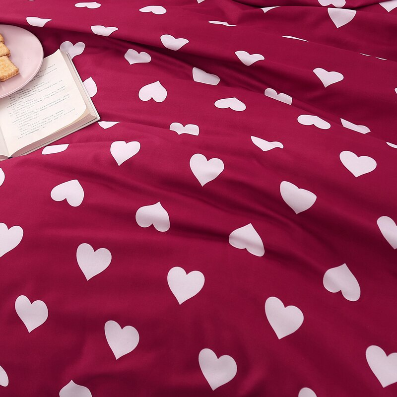Conjunto de ropa de cama con estampado de corazones de estilo conjunto de edredón 2 uds/3 uds. 1 edredón + 1/2 fundas de almohada (sin manta ni sábana)