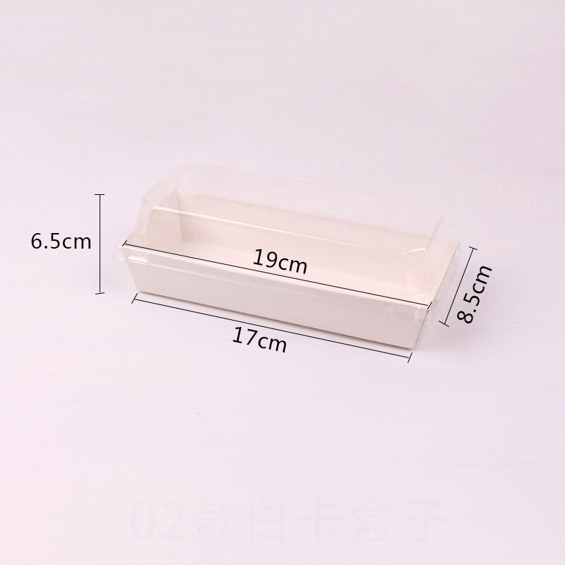 10pcs Rectangular/Square Kraft Paper Box Sandwich Wrapping Boxes With Plastic Clear Lids Cake Bread Snack Bakery Food Packing: 3