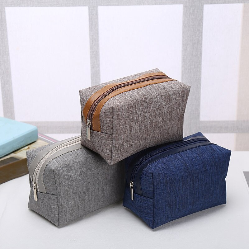 Blauw Vrouwen Mannen Reizen Cosmetische Tas Multifunctionele Rits Kleine Make-Up Toilettas Organizer Case Make Up Wassen Pouch