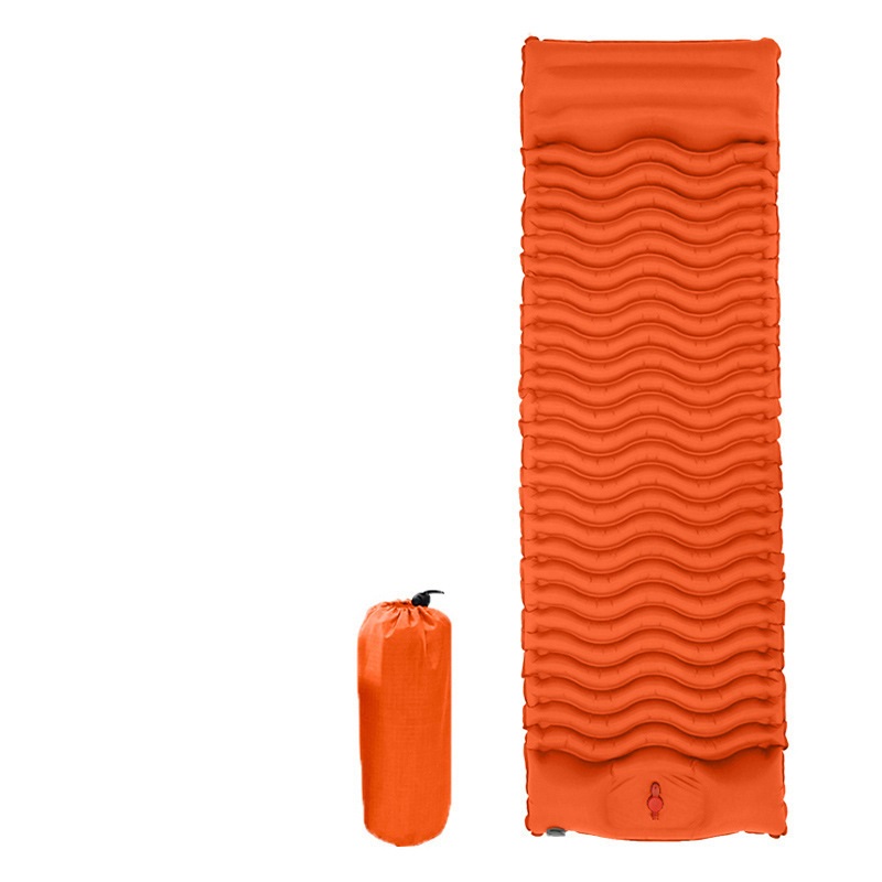 Ultralätt uppblåsbar kudde 190cm campingtält inbyggd bump liggunderlag fotpress uppblåsbar madrass: Gul