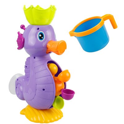 Macchina per bolle di granchio giocattoli da bagno per bambini piscina per bambini nuoto vasca da bagno macchina per sapone bolla automatica divertenti balene rane bagno musica bolla: Hippocampus No Box