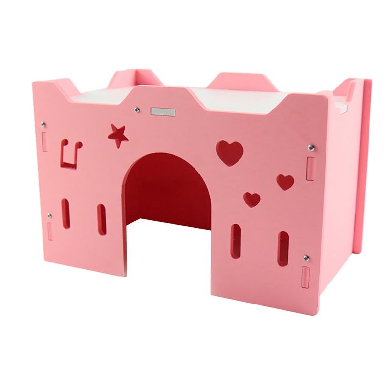 Hamster planque bricolage petit Animal maison hérisson cochon d'inde Totoro nid Animal grotte drôle Hamster accessoire: Pink