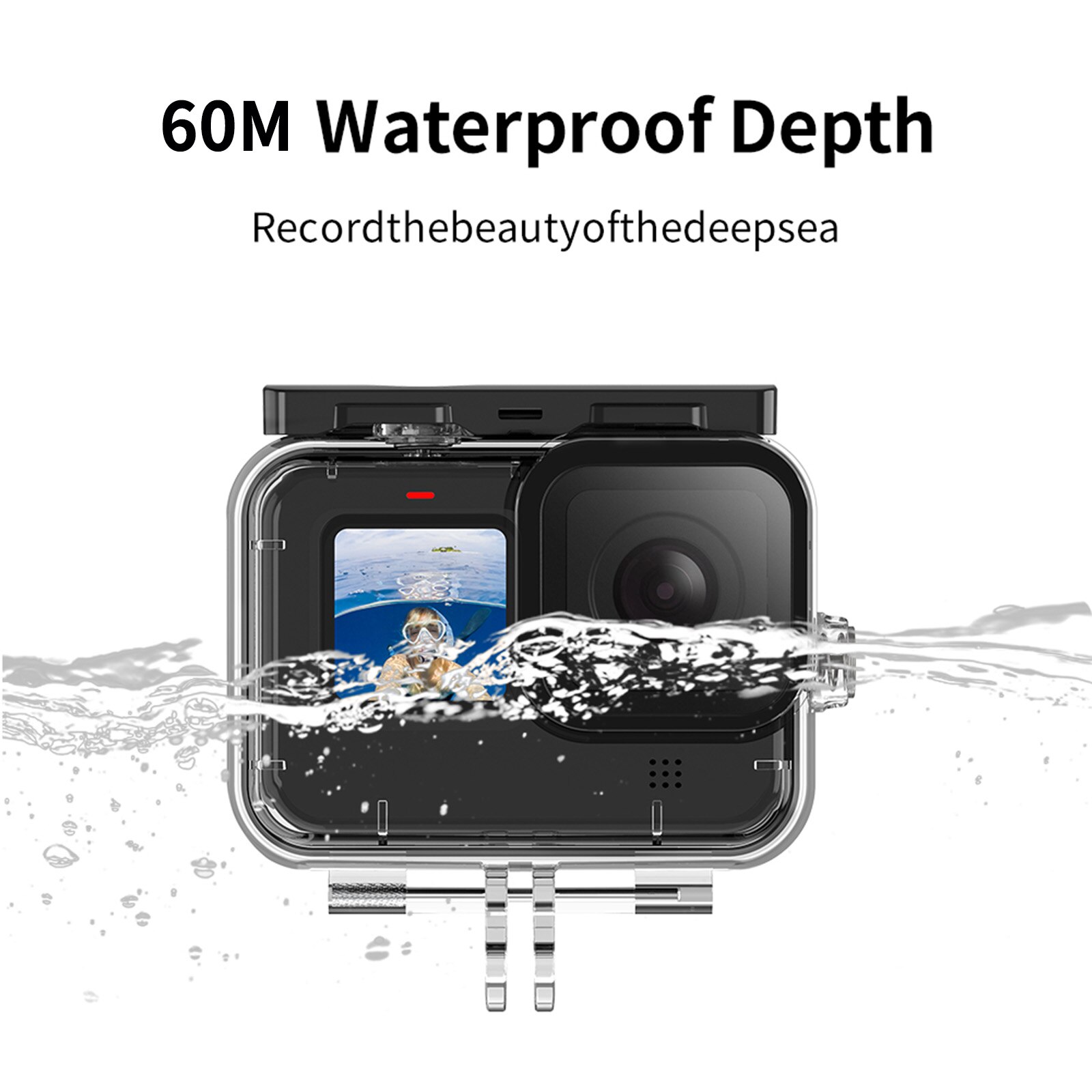 Telesin 50m caso à prova dwaterproof água para gopro hero 9 10 mergulho subaquático habitação capa com filtro de lente para gopro hero 9 10 acessórios