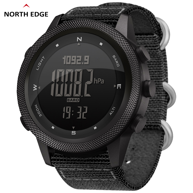 Norden Kante Männer Digitaluhr Militär Armee Sportuhren Wasserdicht 50M Höhenmesser Barometer Kompass Weltzeit Armbanduhr Herren