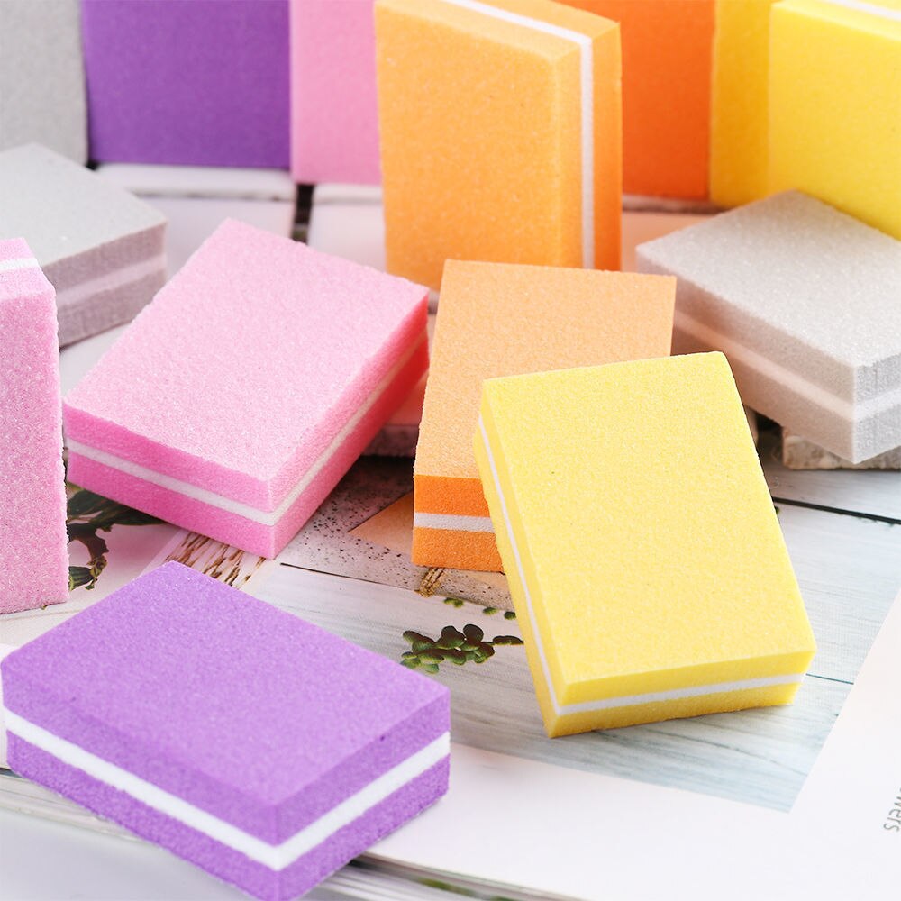 10 Uds de limas de uñas esponja bloques manicura herramientas para el cuidado de papel de lija para pulido de uñas de pedicura equipo
