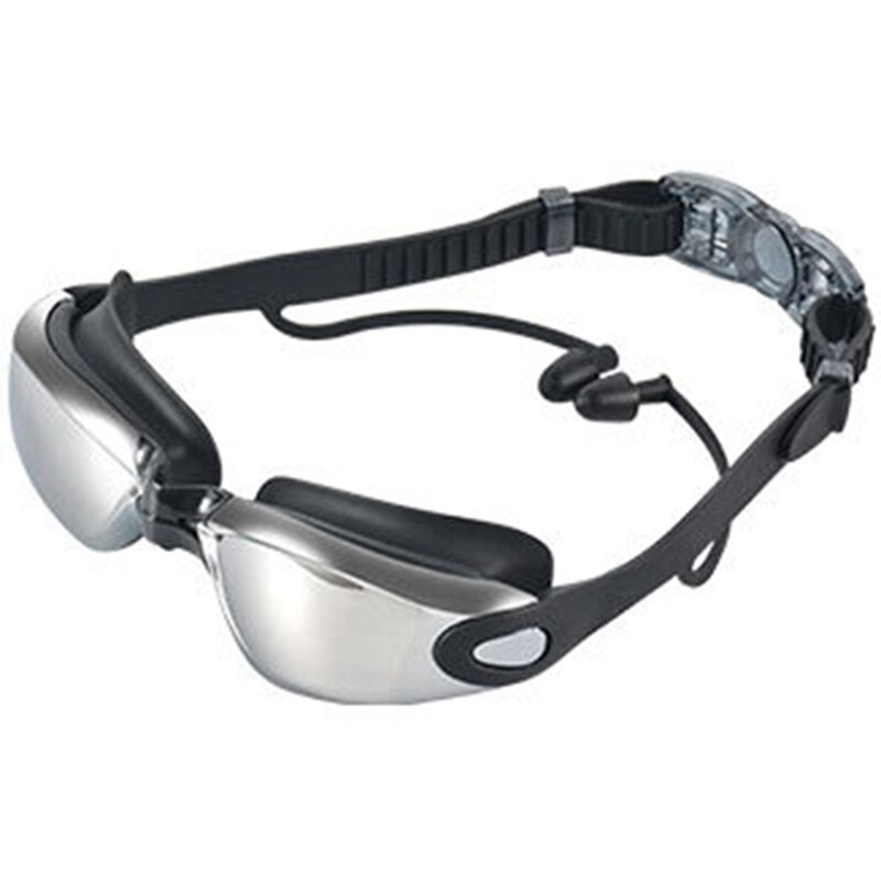 Swimming Goggles High-Definition Waterproof Anti-Fog Goggles Swimming Cap Ear Plugs Nose Clip Suit Three Sets