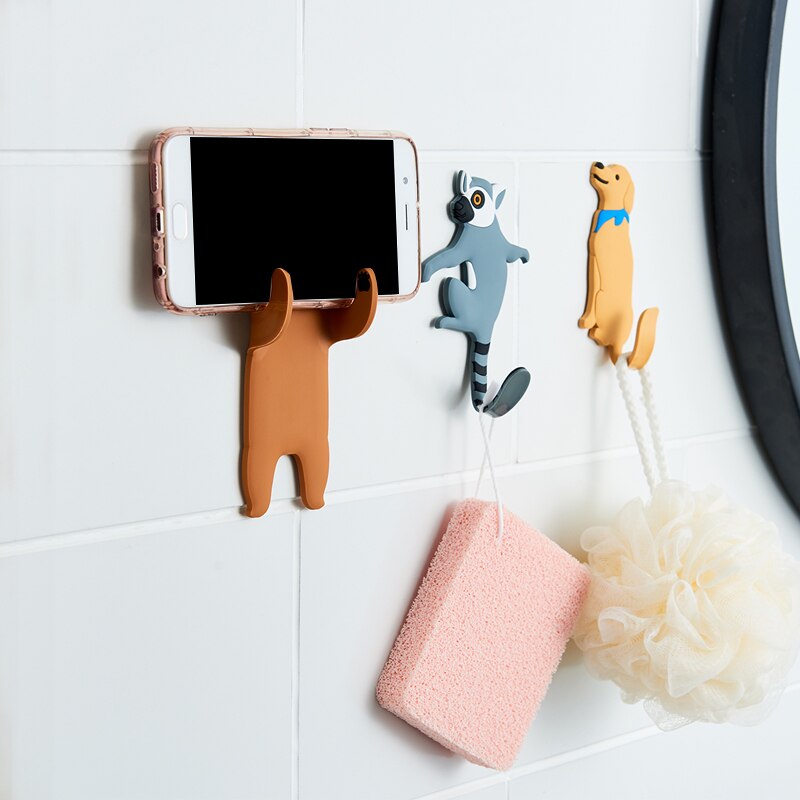 1pcs Wall Hook Animals Key Holder Hanger Holder Wall Hook Kitchen Organizer Bathroom Accessories Shaped