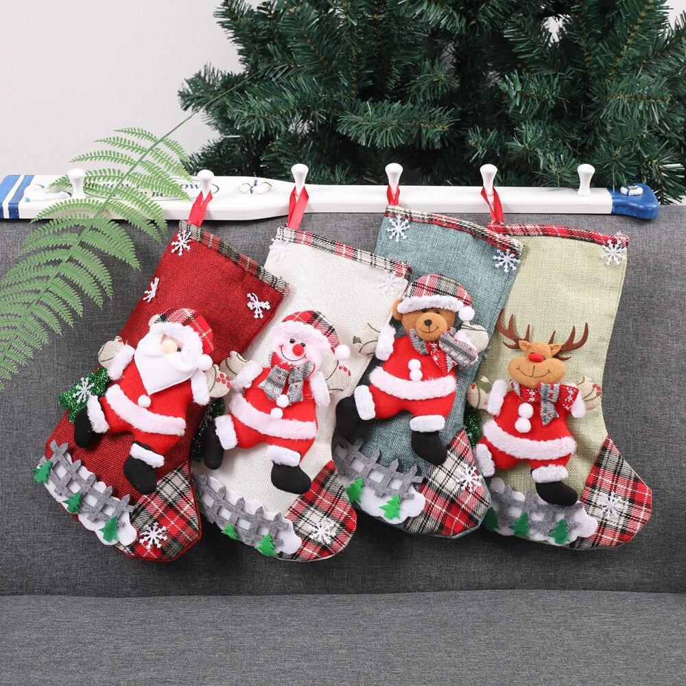 25#  kerstboom hangende feestversieringen sokken kerstsok snoepzakken kerstsok zak nieuwe ideeën