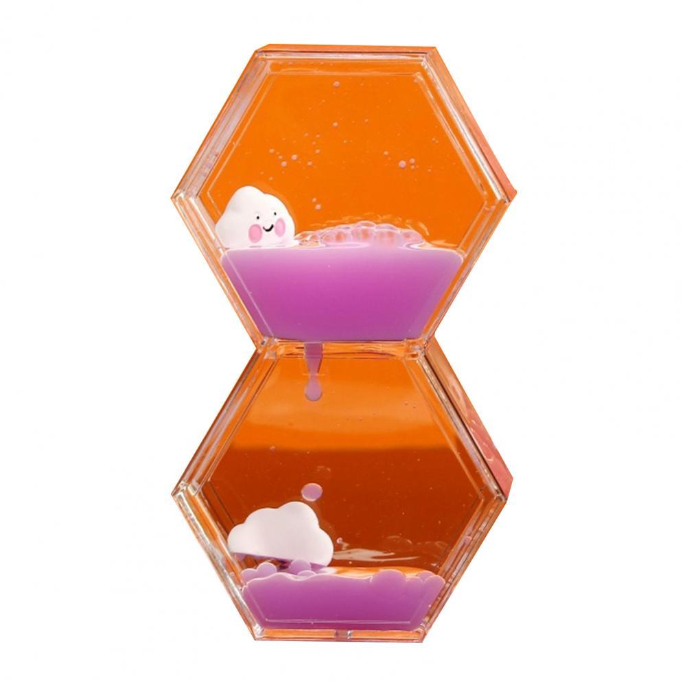 Fancy Small Hourglass Compact Portable Sturdy Small Desktop Liquid Hourglass Timer: Purple