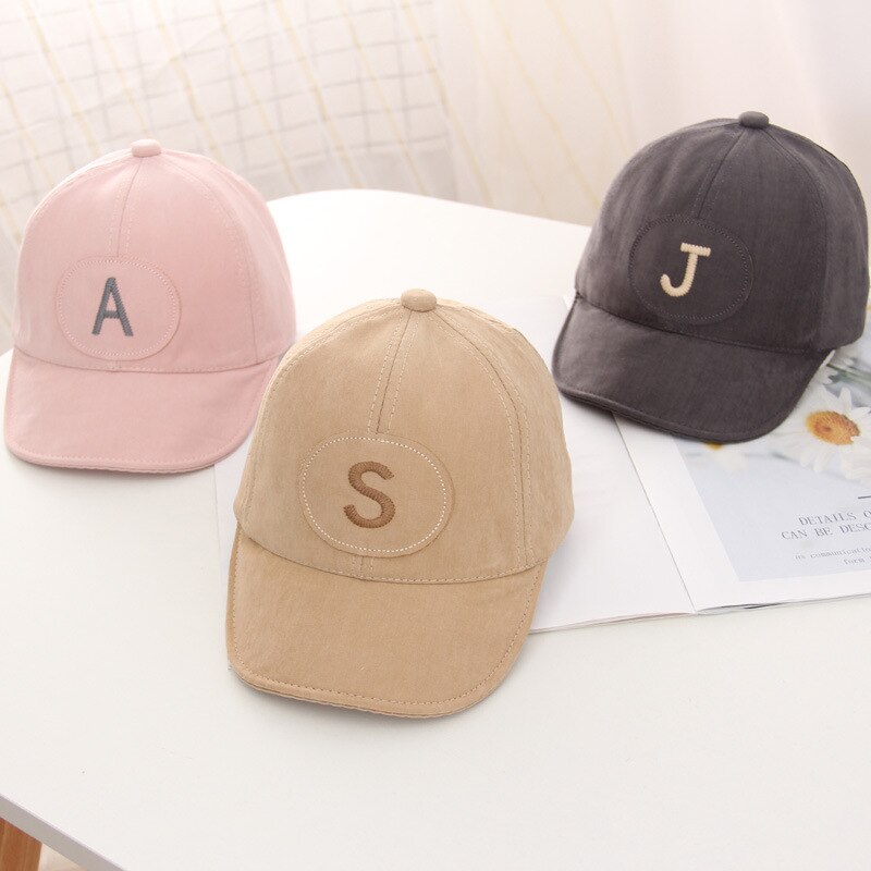 Gorra de béisbol bordada con letras A para niño y niña, sombrero de Sol de mezclilla para exteriores, Snapback de bebé, sombreros de Hip-Hop de 6-24 meses, 46-50cm
