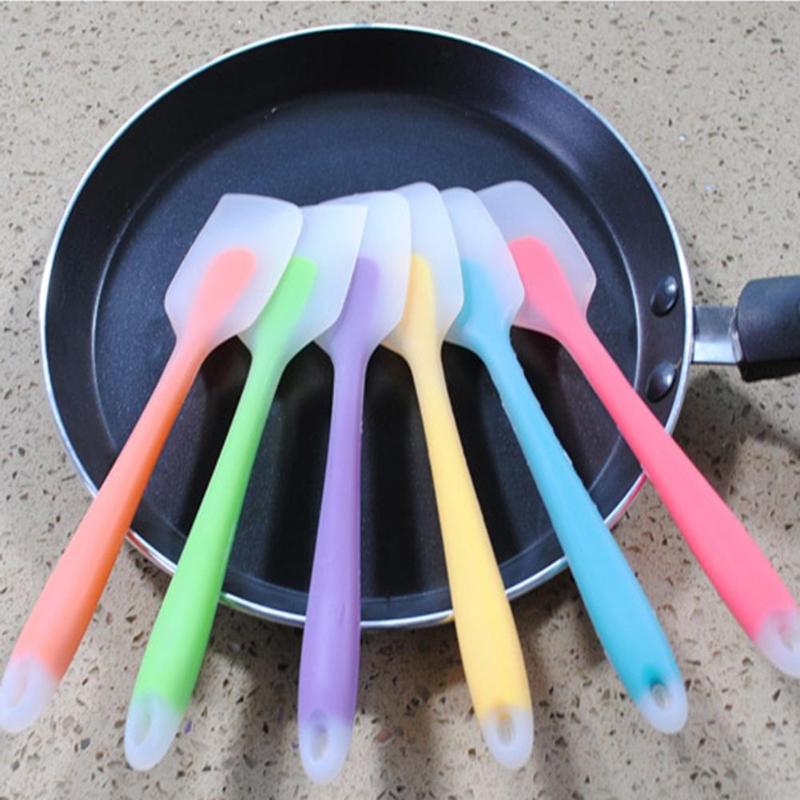 Kitchen Silicone Spatula Rubber Baking Scraper Mixer Non-Stick Pastry Cake Scraper Brush 2 Sizes Kitchen Bakeware Tools