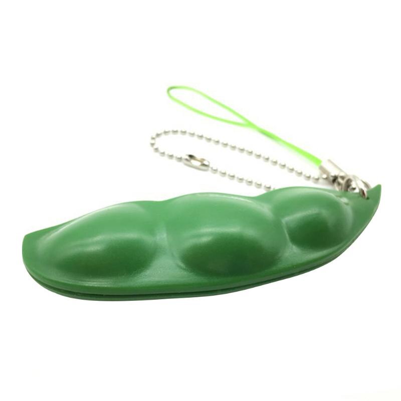 1pc Infinite Squeeze Edamame Bean Pea Expression Chain Key Pendant Ornament Stress Relieve Decompression Toys antistress