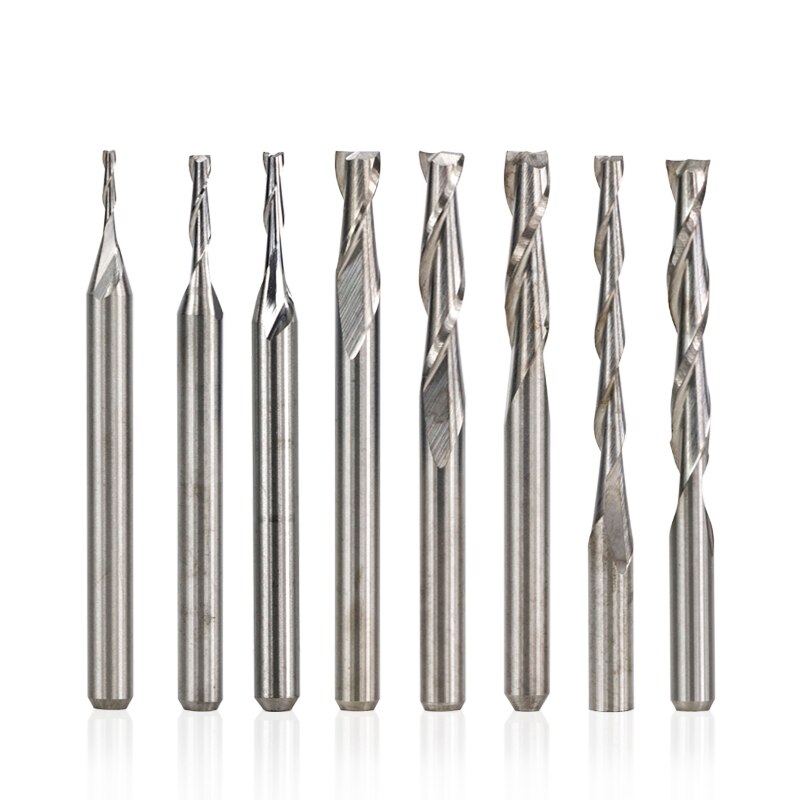 Fresadora CNC de extremo plano de flauta XCAN de 10 Uds de diámetro 1,5mm 2 para grabado de madera/plástico