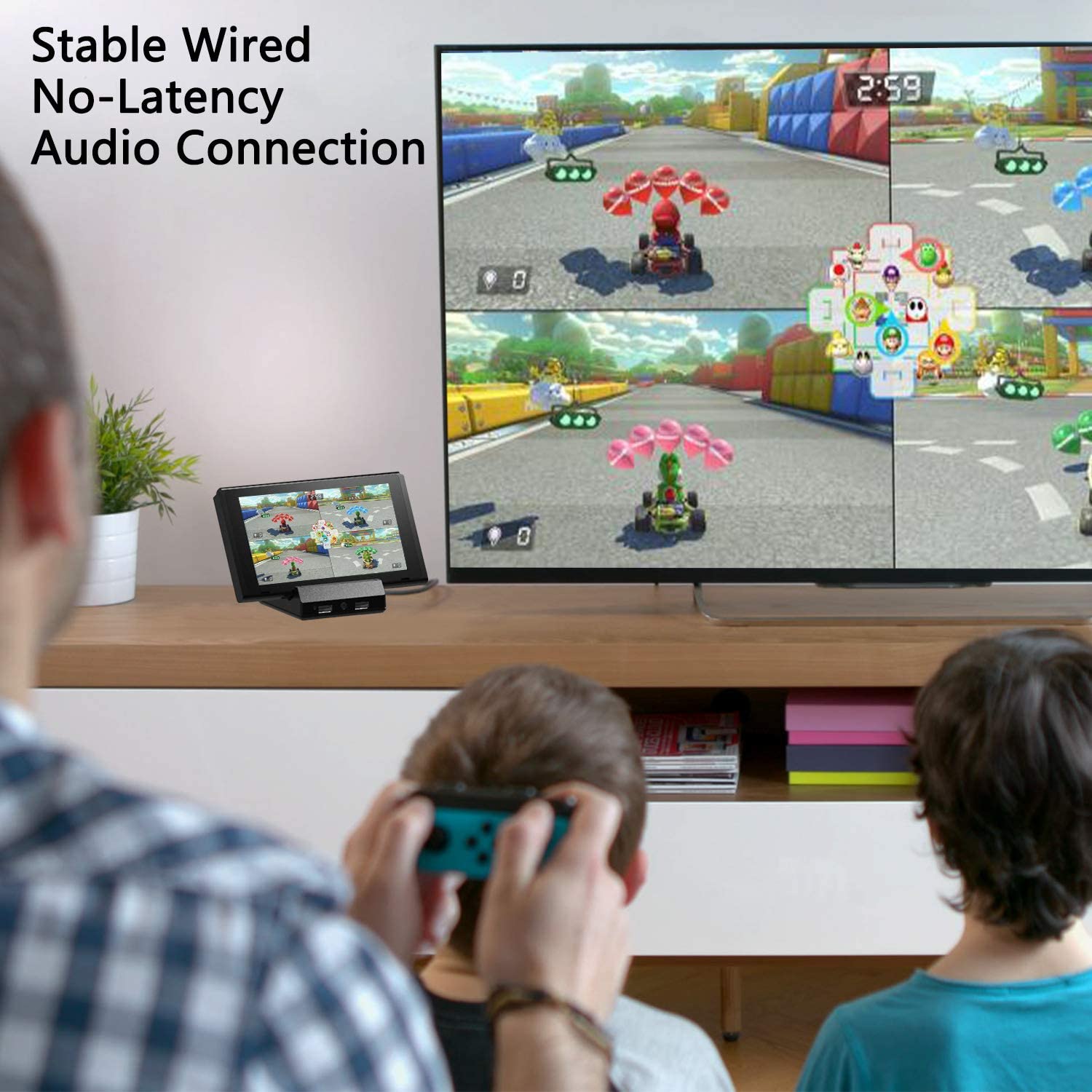 For Nintendo Switch Portable Charging Dock TV Playstand Station Replacement 4K HDMI USB 3.0 Port 3.5 Headphone Jack