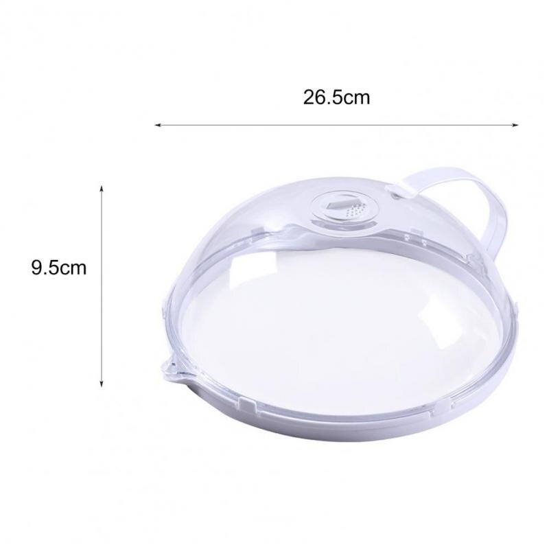 Microwave Food Cover Cleanable Effective Easy-using Microwave Plate Lid Multifunction Transparent Anti-Splash Cap With Handle