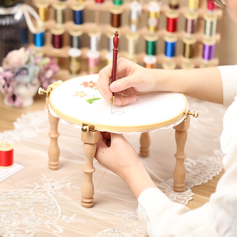 French embroidery frame desktop embroidery bracket solid wood household cross stitch portable embroidery shed fixed