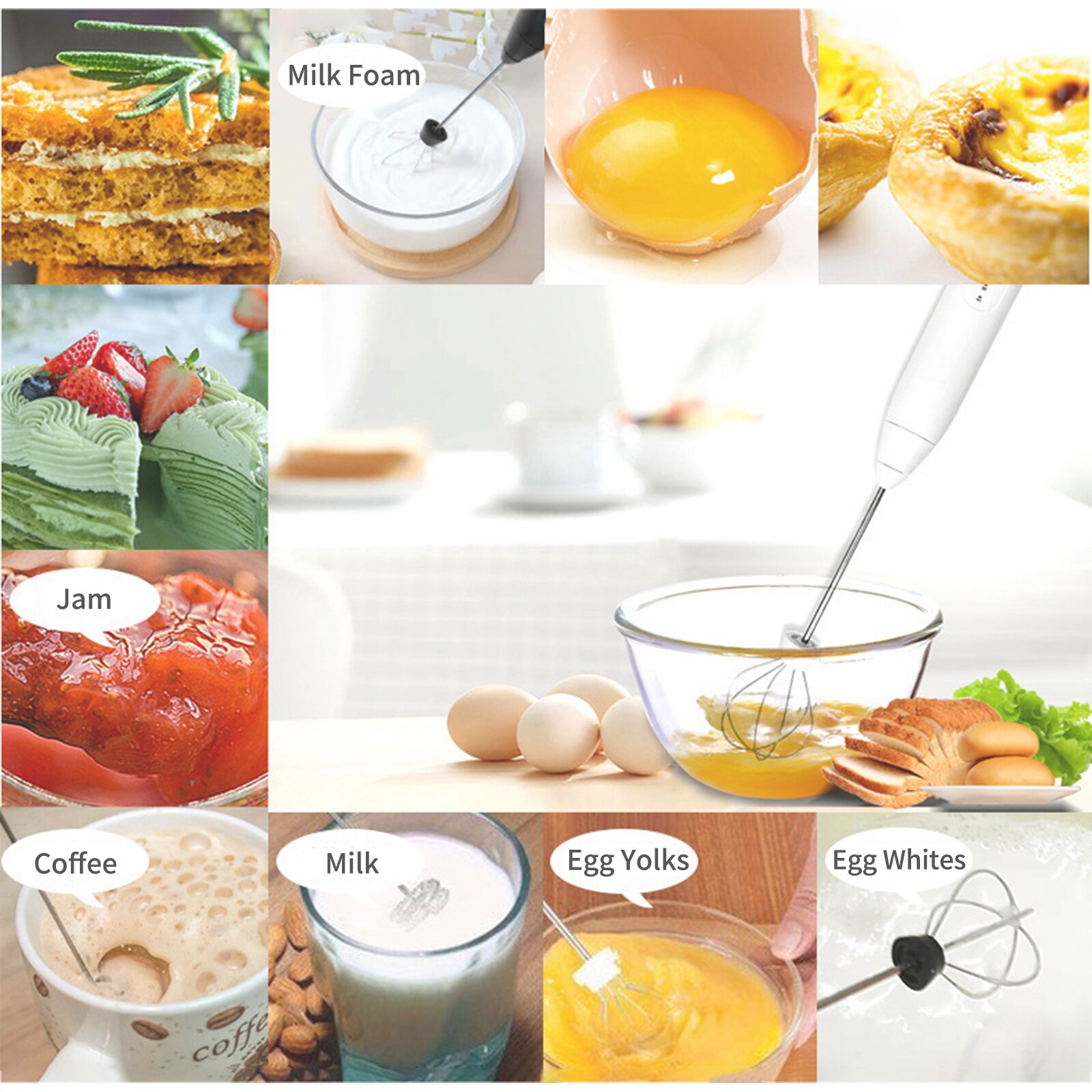 Blender Automatic Drink Mixer Wireless Stainless Steel Whisk Electric Milk Frother USB Rechargeable Mini Egg Beater Foam Maker