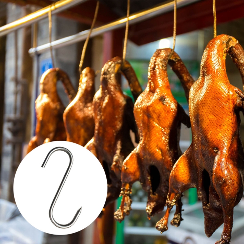 20pcs Stainless Steel Butcher's Hook with Sharp Tip for butcher Shop Kitchen And Cold Smoking Practical Hook