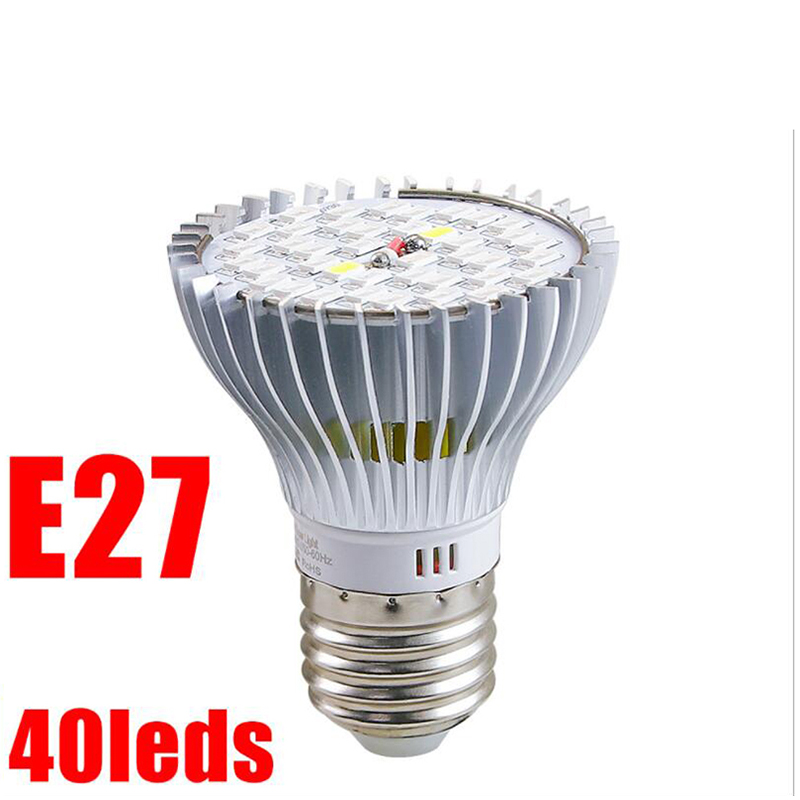 LED Grow Light Full Spectrum Sunlike E27 Growing Bulb For Indoor Hydroponics Flowers Plants LED Growth Lamp: 40leds